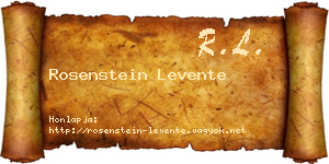 Rosenstein Levente névjegykártya