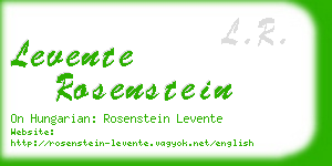 levente rosenstein business card